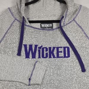 Wicked Broadway Musical Gray‎ Lightweight Hoodie Mens Size Large